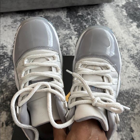 Kids Gray and White Sneakers - Picture 9 of 10